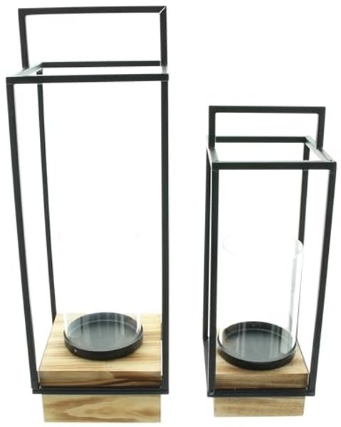 Laterne Industrial Modern 2er Set Standleuchte Lampe Wohnzimmerdeko Tischleuchte