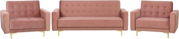 Sofa Set Samtstoff rosa ABERDEEN