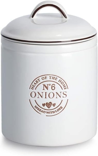 Vorratsdose Onions, weiß - Ø 14,5 x 20 cm