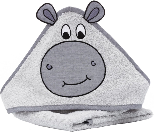 Kapuzenbadetuch 75x75 cm, Nilpferd