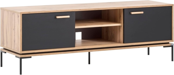 Schildmeyer Looks by Wolfgang Joop Lowboard G, Eiche Landhaus mit schwarz, Holzwerkstoff, 154.6 x 45 x 53.7 cm, 701734