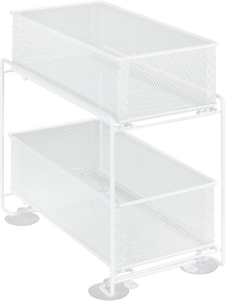 WENKO Küchenregal Modell Gioma, Komplett-Set 3-tlg, Schubladenregal, Organizer mit 2 Etagen, für Unterschränke & Regale
