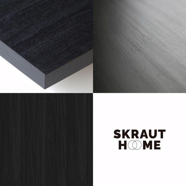 Skraut Home | Sideboard, Highboard | Kommode, Komodenschrank | 150 x 87 x 35 cm | 3 Türen | Elektrokamin. Maße | Industriedesign | Moderner Stil | Schwarz Bild 6