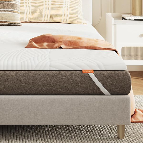 Sweetnight Topper 160x190 cm,Matratzen Topper Viscoelastische Matratzenauflage Gelschaum Matratzentopper 160x190,Gel Memory Foam Topper,mit Abnehmbarem und Waschbarem Bezug,5cm Höhe,Weiß,H2