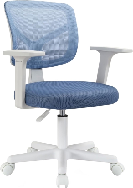 SVITA Schreibtischstuhl JOY, Kinderstuhl, höhenverstellbar, 5 Rollen, Armlehnen, Blau