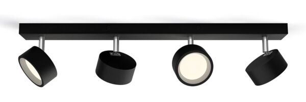 Philips Bracia Spotleuchte, vierflammig, 4x5. 5W, warmweiß, schwarz