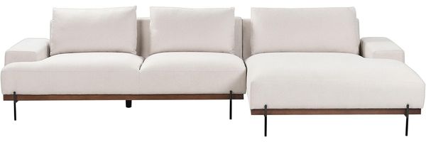 Ecksofa MARIFERD Stoff Helles Beige Linksseitig