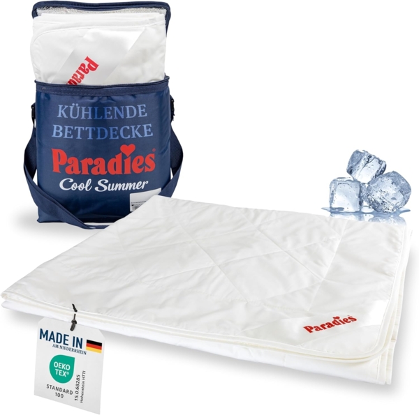 Paradies Sommerbettdecke Cool Dream Bio, Füllung: 50% Viskose (mit paraffinhaltigen Mikrokapseln), 50% Lyocell, Bezug: 50% Baumwolle kbA, 50% Lyocell, Kühldecke, kühlend & temperaturregulierend