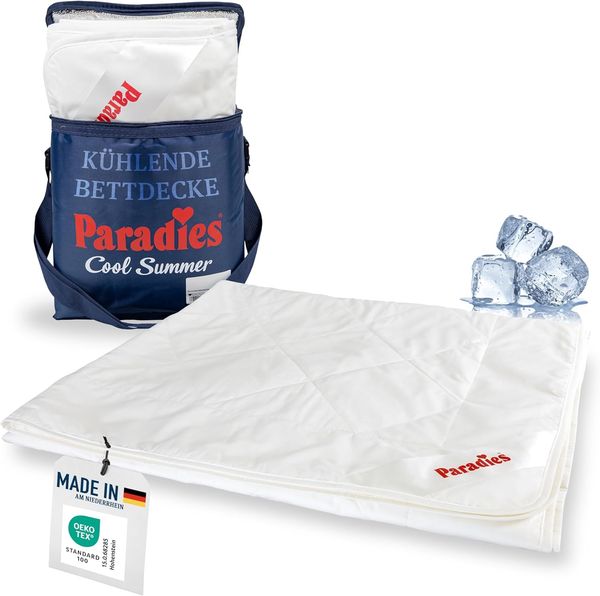 Paradies Sommerbettdecke Cool Dream Bio, Füllung: 50% Viskose (mit paraffinhaltigen Mikrokapseln), 50% Lyocell, Bezug: 50% Baumwolle kbA, 50% Lyocell, Kühldecke, kühlend & temperaturregulierend