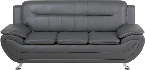 3-Sitzer Sofa Kunstleder grau LEIRA