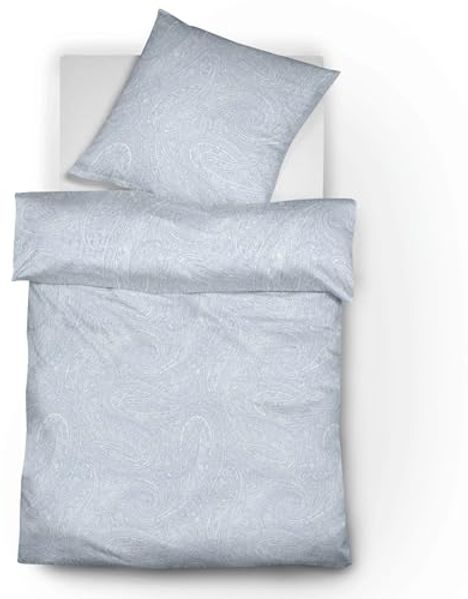 Fleuresse Jacquard Leinen-Bettwäsche Provence Prestige, himmelblau