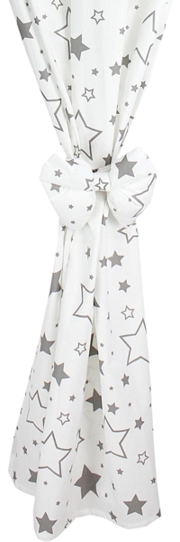 TupTam Kinderzimmer Vorhänge Baby Gardinen mit Schleifen 2er Set, Farbe: Graue Galaxie, Größe: ca. 155x95 cm Bild 7
