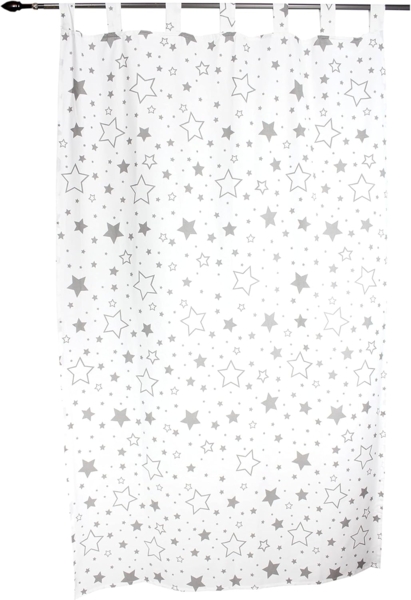 TupTam Kinderzimmer Vorhänge Baby Gardinen mit Schleifen 2er Set, Farbe: Graue Galaxie, Größe: ca. 155x95 cm Bild 5