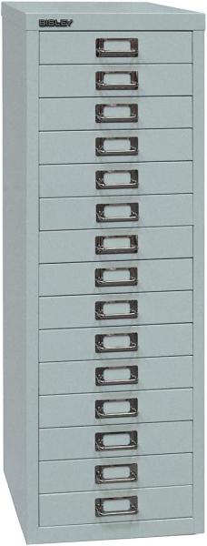 Bisley MultiDrawer™, 39er Serie, DIN A4, 15 Schubladen, Farbe silber