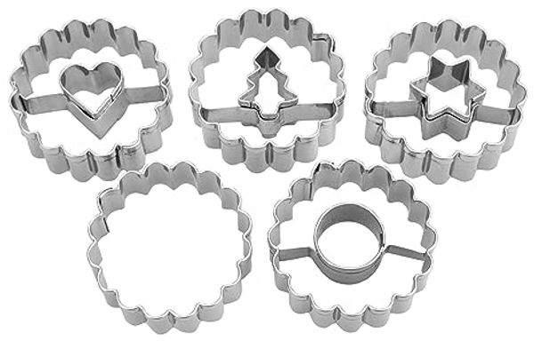 Städter Ausstecher Edelstahl Linzer Spitzbub gewellt 4 cm 5-tlg.