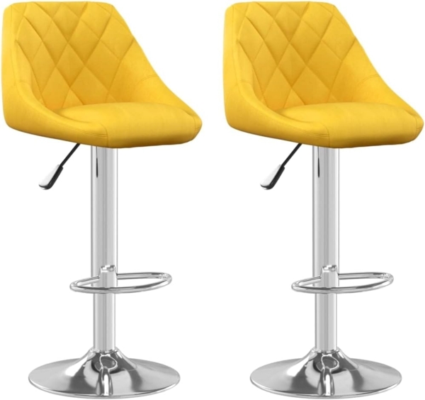 vidaXL Barhocker 2 Stk. Senfgelb Samt [335312]