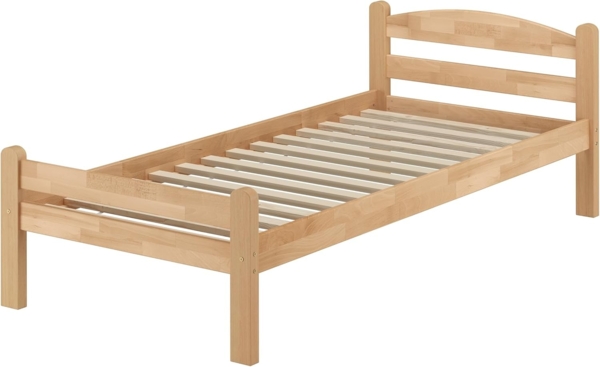 Einzelbett Buche massiv 90x200 Bettgestell V-60.45-09 Rollrost inkl.