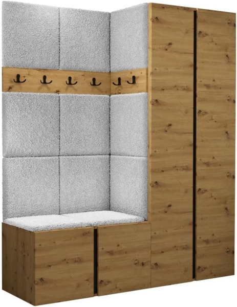 Garderoben-Set Monati III, Artisan Eiche / Artisan Eiche + Schwarz, Farbe: Abriamo 06