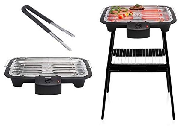 2in1 Standgrill & Tischgrill mit Grillzange 38x22cm 2000Watt