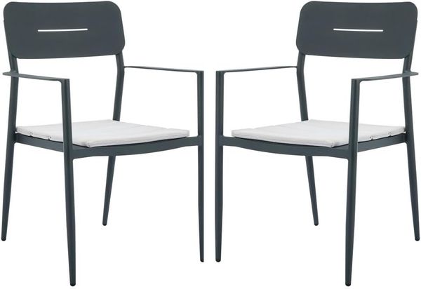 Vente-unique - LOTTYS Garden dining set Metall Grau - B 59 cm x H 86 cm x L 56 cm