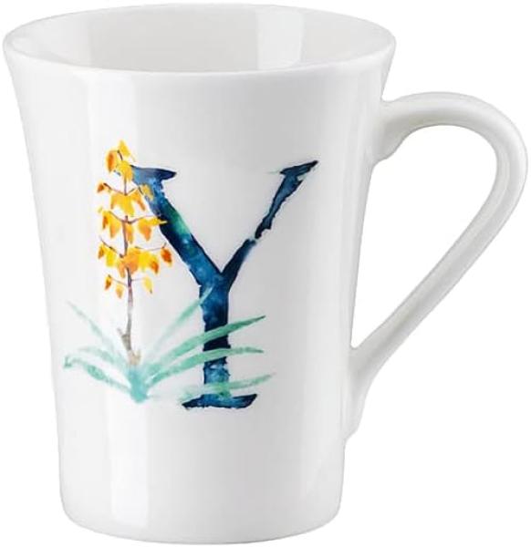 Hutschenreuther Flower Alphabet Becher mit Henkel - Y, Bone China, Yucca, 400 ml, 02048-727404-15505