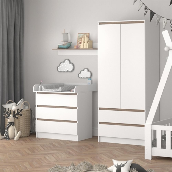 Wickelkommode Emma Weiß/Sonoma 80 x 87 cm Vicco