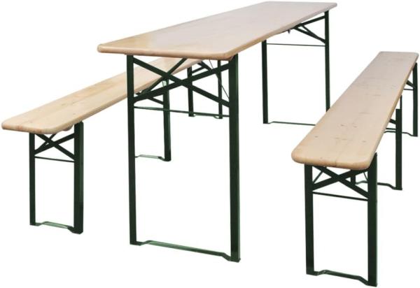 vidaXL Biertisch mit 2 Bänken Klappbar 220 cm Tannenholz 42207
