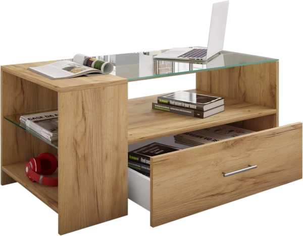 VCM Beistelltisch & Couchtisch Tindala 917034 Honig-Eiche H. 45 x B. 100 x T. 50 cm