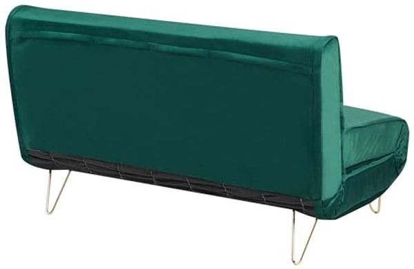 Schlafsofa 2-Sitzer Samtstoff dunkelgrün VESTFOLD Bild 6