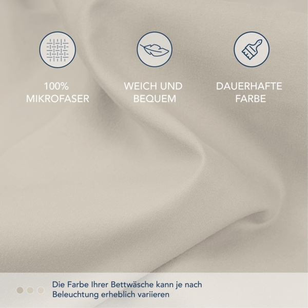Dreamzie Spannbettlaken 80x200 cm - 35 cm Tiefe Tasche - 100% Mikrofaser Bettlaken - Beige, Schadstoffgeprüft(Oeko TEX), Bettlaken mit Gummizug Bild 4