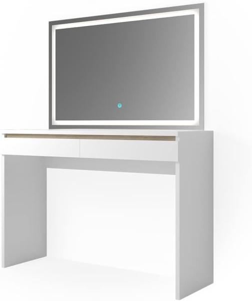 Schminktisch Emma Weiß 120 cm mit LED-Spiegel Vicco