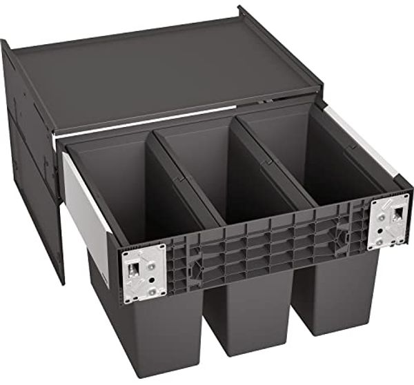 BLANCO 526204 SELECT II 60/3 Abfallsystem 45 (3x 15) Liter für 60 cm Schrankbreite / Frontanbindung