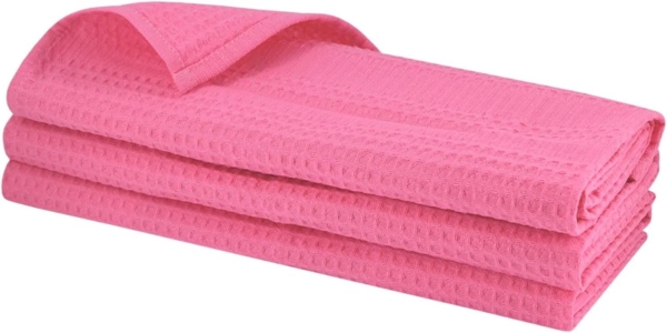 Engelland Geschirrtuch Poliertuch, (Vorteils-Set, 3-tlg, Waffel-Pique), 100 % Baumwolle, integrierte Aufhängeschlaufe, 70x50 cm