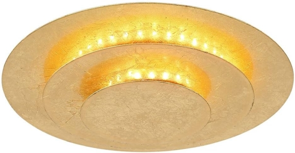 LED Deckenleuchte, Metall, goldfarben, D 18cm