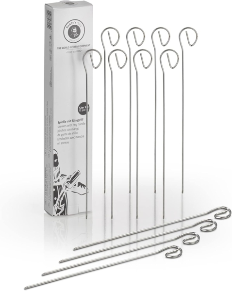 Buddy's Grillspieß Buddy´s BBQ (Set, 12-St), Schaschlikspieße, Edelstahl, wiederverwenbar, 21 cm