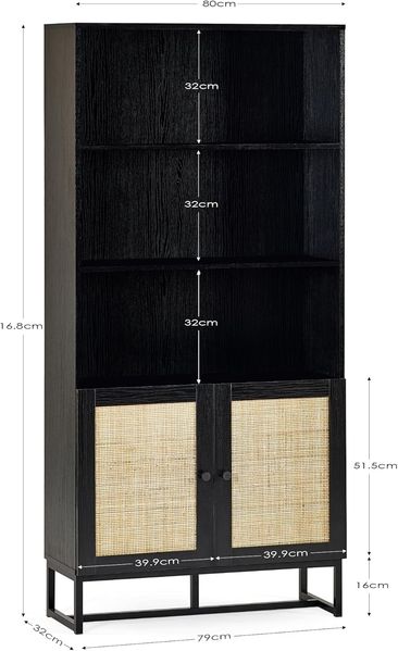 Julian Bowen Bücherregal, Schwarz, Einheitsgröße Bild 3