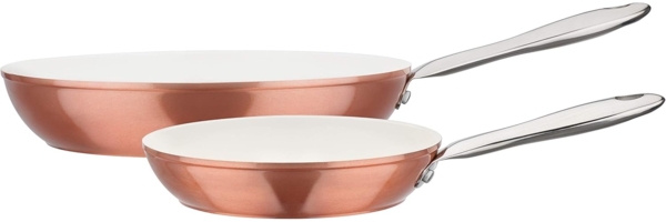 GSW Pfannen-Set Kupfer-Bronze, Aluminium (Set, 2-tlg, 1x Bratpfanne Ø 20 cm- H. 4,3 cm, 1x Bratpfanne Ø 28 cm - H. 5,4 cm), Induktion