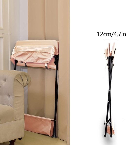Wickeltisch und Badewanne 2-in-1 für Babys von Geburt bis 12 Monate (bis 25 kg), Faltbar, Tragbar, Mit 4 Rollen (Rosa) Bild 5