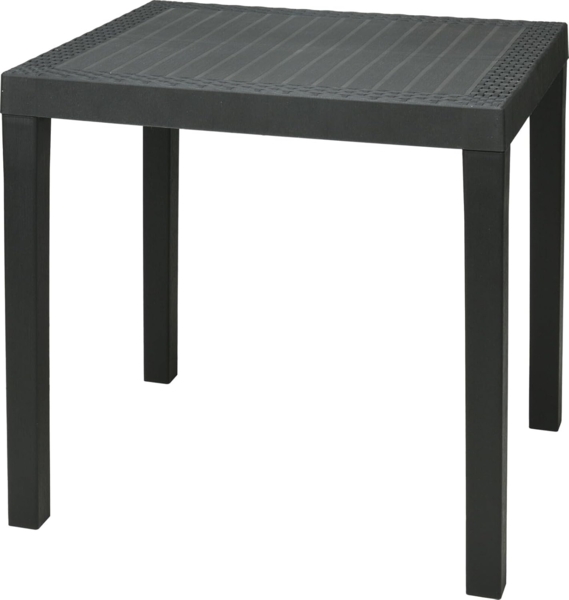 Progarden Esstisch Balkontisch Bistrotisch Terrassentisch Rattan Optik (Packung, 1-St, 1 Tisch), Rechteckig, 78x72 cm, Beistelltisch, Anthrazit, Wetterfest