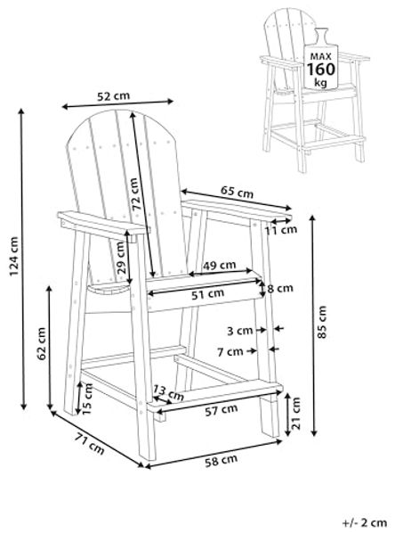 Garten-Barstuhl ADIRONDACK Kunststoff Blau Bild 3