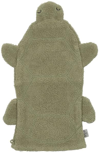 LÄSSIG Kinder Spiel-Waschhandschuh Waschlappen Frottier Stoff Baumwolle/Play Wash Glove GOTS Turtle