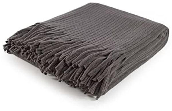 Decke Kuscheldecke flauschige Decke Wohndecke Plaid Linny Anthrazit 130x150 cm
