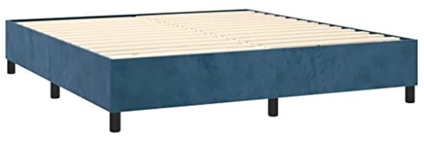 vidaXL Boxspringbett mit Matratze & LED Dunkelblau 160x200 cm Samt 3139755 Bild 5