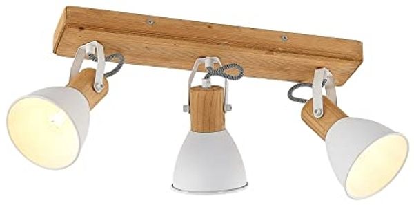 Lindby Deckenstrahler Merela, Holz IP20, 3 x 20 W