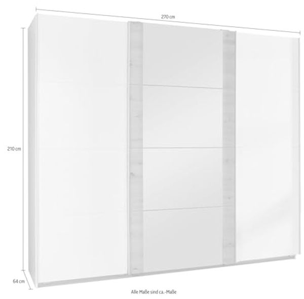 Schwebetürenschrank Bern Kleiderschrank Ausführung Weiß / Raw Steel Bild 3