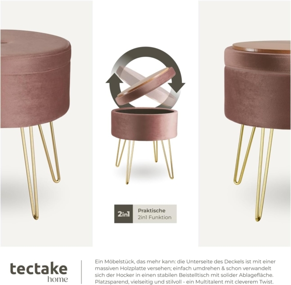 tectake Sitzhocker Ava, rund Bild 7