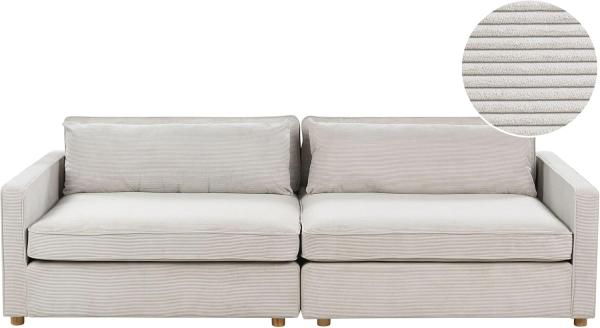 3-Sitzer Sofa Cord hellgrau VINSTRA