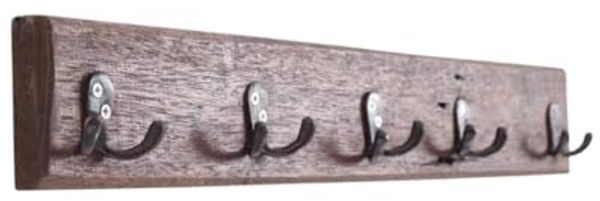 DESIGN DELIGHTS Wandgarderobe VINTAGE WANDGARDEROBE CASA, 60x8cm(BxH) Hakenleiste mit 5 Doppelhaken