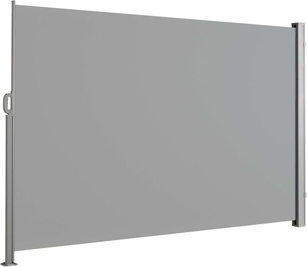 KARAT Seitenmarkise - ausziehbare Markise in Braun - 160x300 cm - blickdichter Sichtschutz & Windschutz für Garten Balkon & Terrasse, Seitenrollo mit Wandhalterung