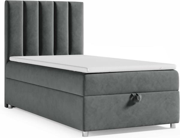 Best for Home Boxspringbett K10 SINGLE mit Bettkasten (Graphit 80x200)